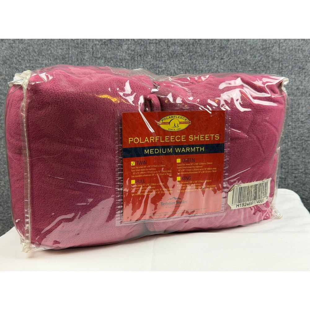 New Berkshire Blanket PolarFleece Twin Sheet Set Retail $75 Berry Pink 3pc